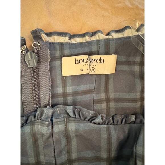 House of CB DELIA BLUE TARTAN MIDI DRESS NWOT size M Medium - Picture 8 of 10